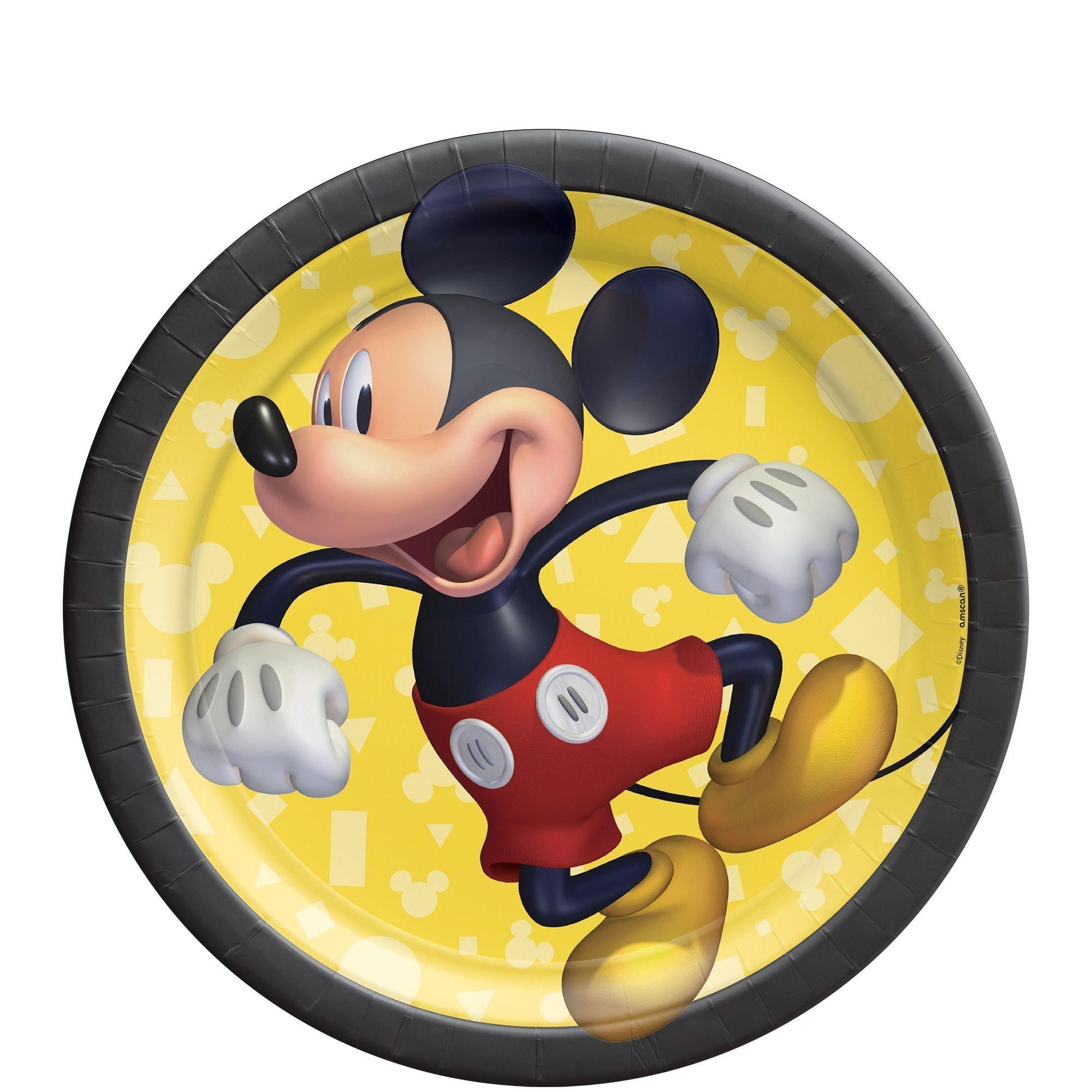 Mickey Mouse Forever Birthday Party Supplies Pack for 8 Guests - Kit Includes Plates, Napkins, Table Cover, Banner Decoration, Honeycomb Swirls, Centerpiece, Favors with Bags & Pinata